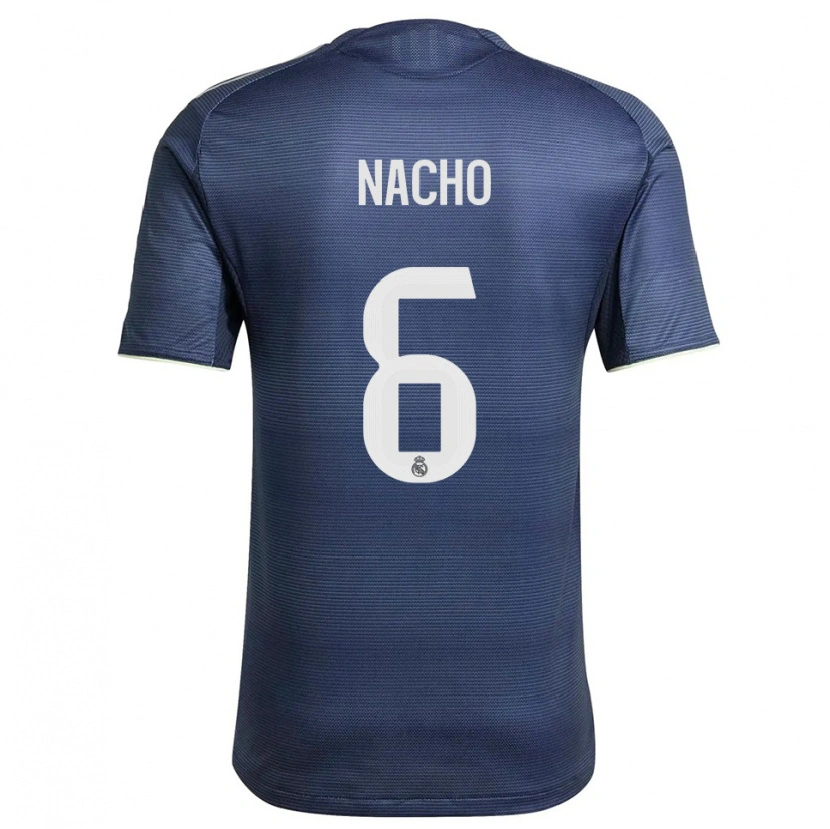 Danxen Criança Camisola Nacho Fernandez #6 Azul Marinho Prata Alternativa 2025/26 Camisa