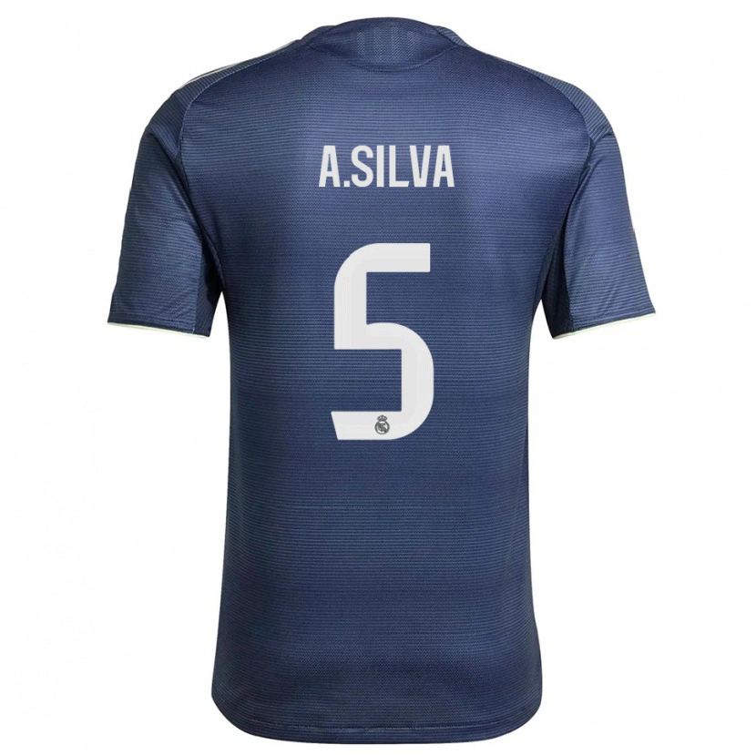 Danxen Criança Camisola Antonia Silva #5 Azul Marinho Prata Alternativa 2025/26 Camisa