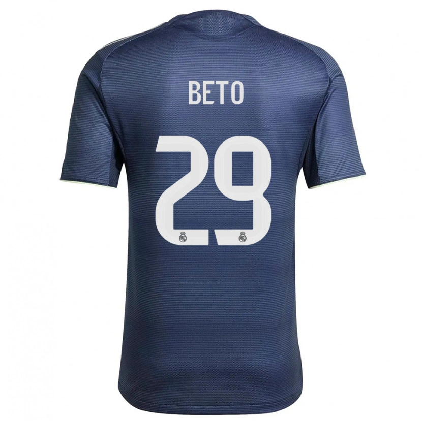 Danxen Criança Camisola Beto Martínez #29 Azul Marinho Prata Alternativa 2025/26 Camisa