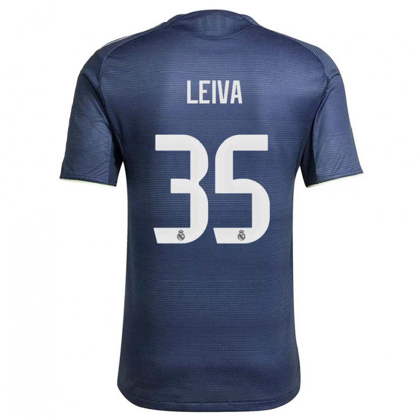 Danxen Criança Camisola Álvaro Leiva #35 Azul Marinho Prata Alternativa 2025/26 Camisa