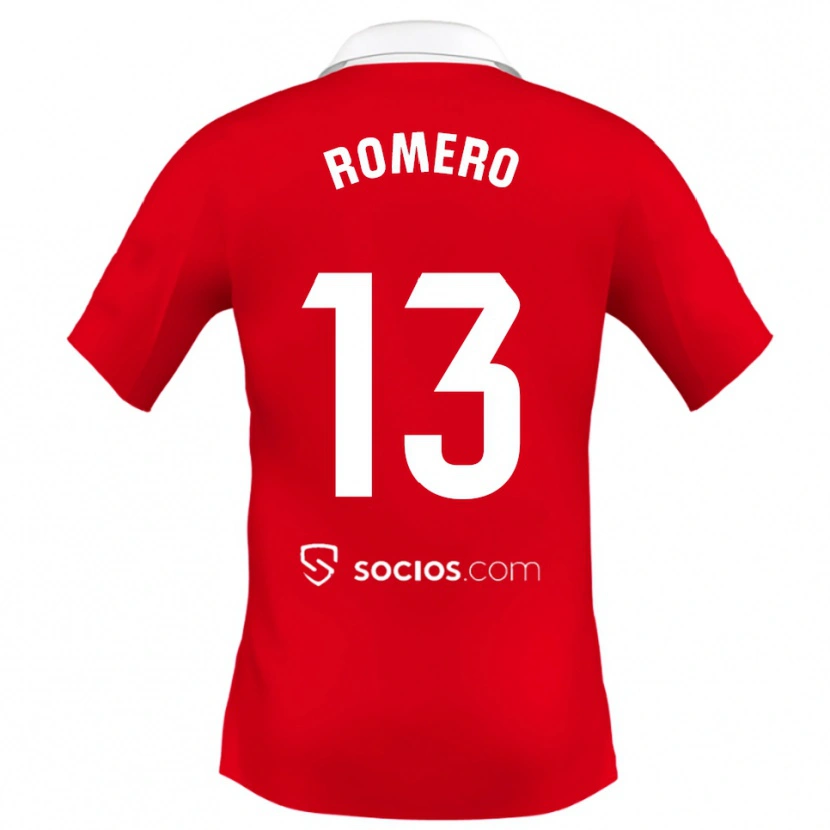Danxen Criança Camisola Rafael Romero #13 Vermelho Branco Cinza Alternativa 2025/26 Camisa