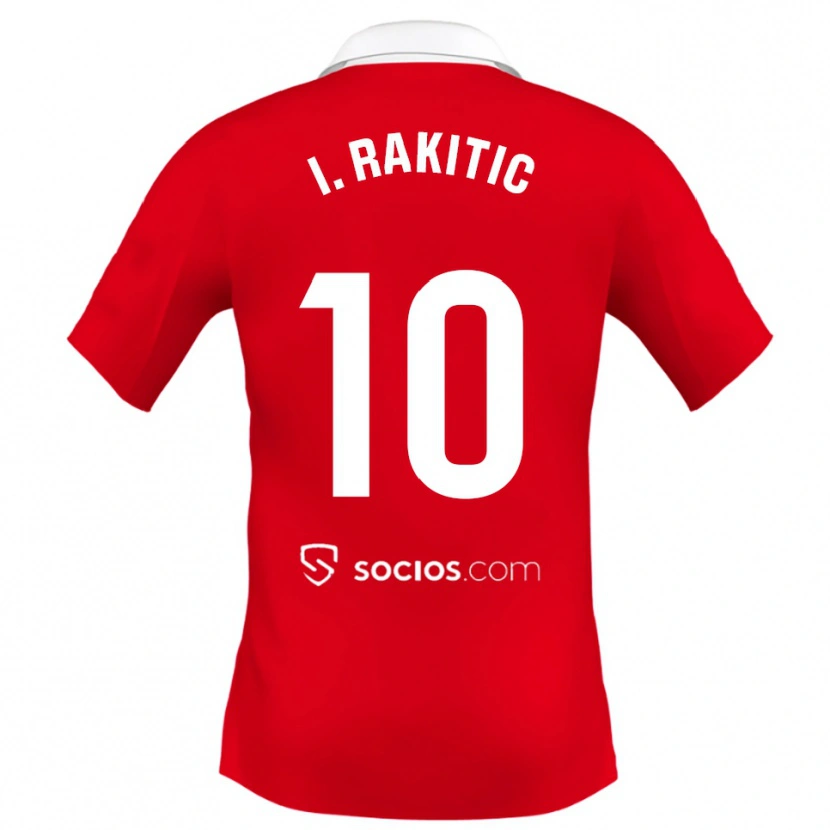 Danxen Criança Camisola Ivan Rakitic #10 Vermelho Branco Cinza Alternativa 2025/26 Camisa