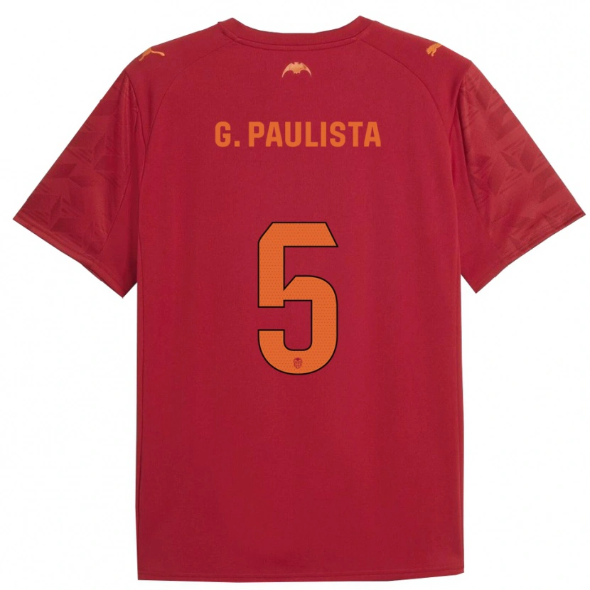 Danxen Criança Camisola Gabriel Paulista #5 Vermelho Laranja Alternativa 2025/26 Camisa