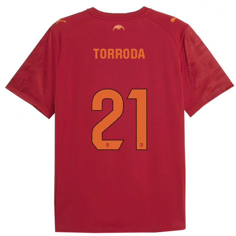 Danxen Criança Camisola Anna Torroda #21 Vermelho Laranja Alternativa 2025/26 Camisa