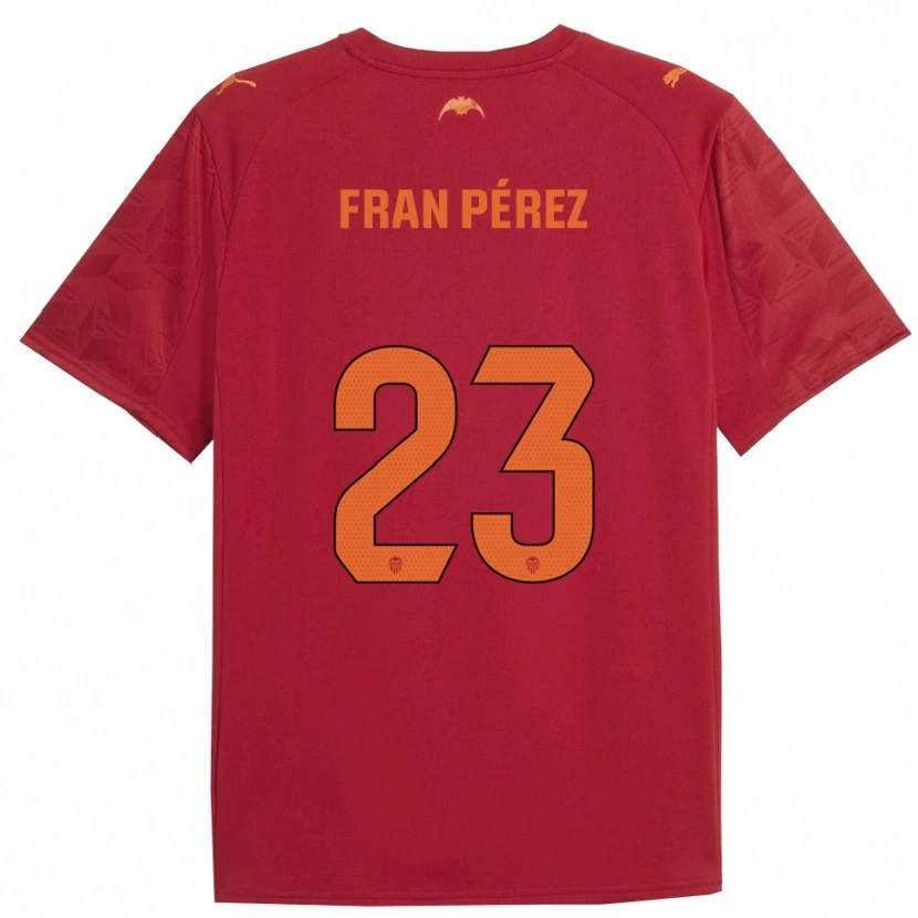 Danxen Criança Camisola Fran Pérez #23 Vermelho Laranja Alternativa 2025/26 Camisa