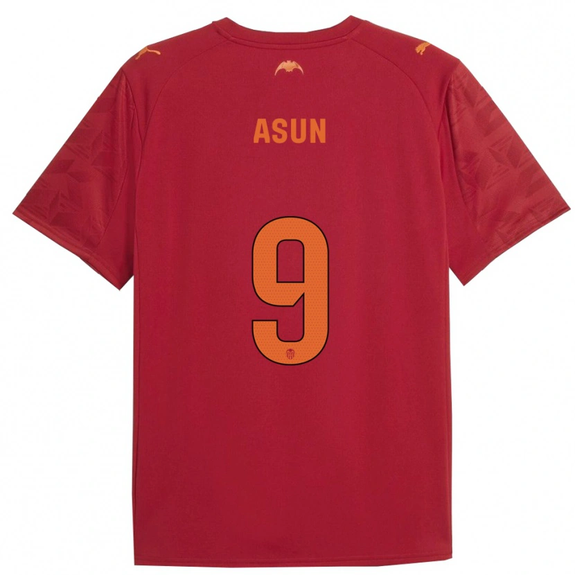 Danxen Criança Camisola Asun #9 Vermelho Laranja Alternativa 2025/26 Camisa
