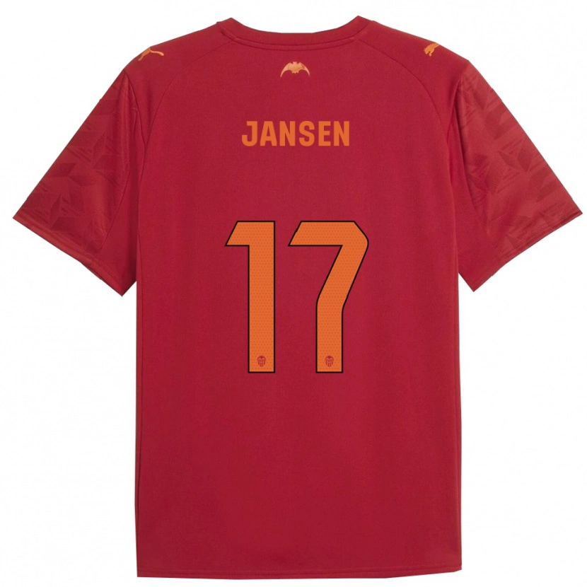 Danxen Criança Camisola Ellen Jansen #17 Vermelho Laranja Alternativa 2025/26 Camisa