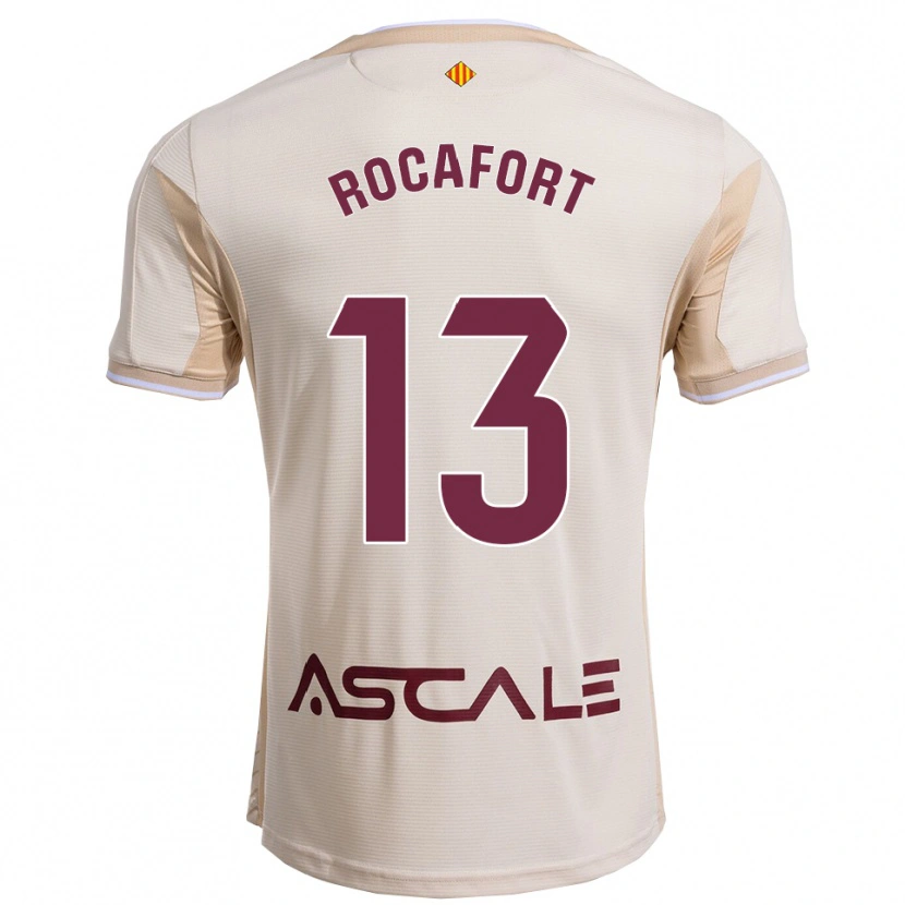 Danxen Criança Camisola Rodrigo Rocafort #13 Branco Sujo Borgonha Alternativa 2025/26 Camisa