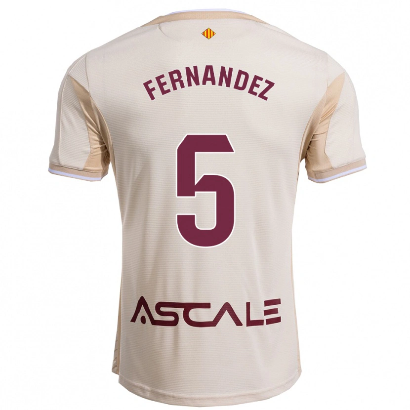 Danxen Criança Camisola Álvaro Fernández #5 Branco Sujo Borgonha Alternativa 2025/26 Camisa