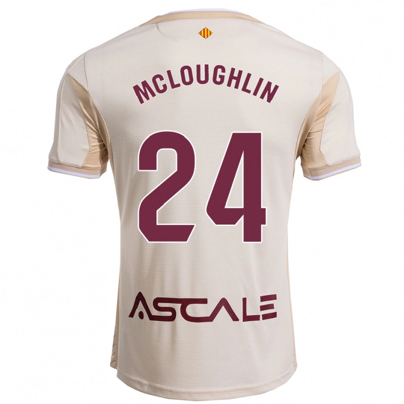 Danxen Criança Camisola Caden Mcloughlin #24 Branco Sujo Borgonha Alternativa 2025/26 Camisa