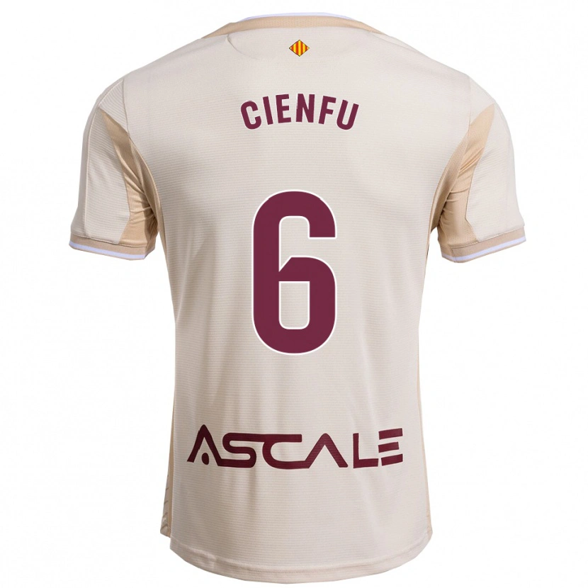 Danxen Criança Camisola María Cienfuegos Baragaño #6 Branco Sujo Borgonha Alternativa 2025/26 Camisa