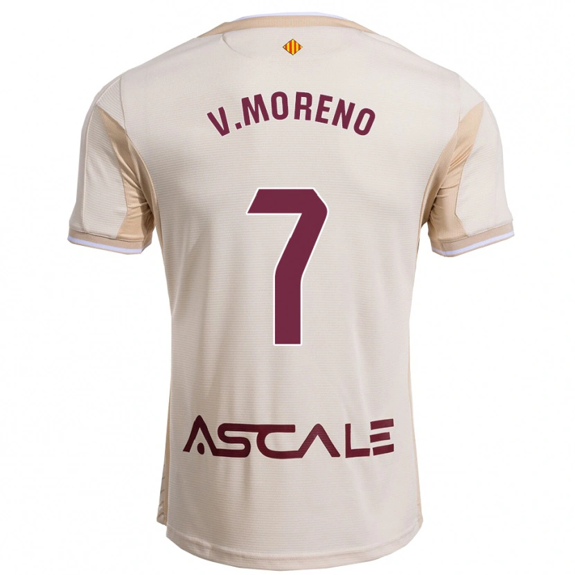 Danxen Criança Camisola Víctor Moreno #7 Branco Sujo Borgonha Alternativa 2025/26 Camisa