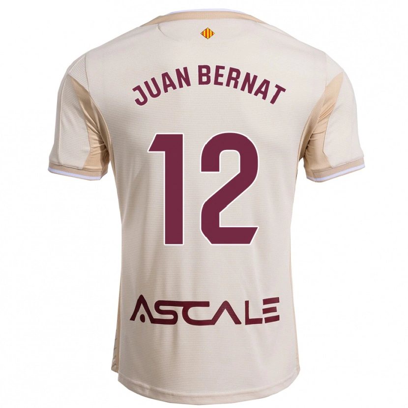 Danxen Criança Camisola Juan Bernat #12 Branco Sujo Borgonha Alternativa 2025/26 Camisa