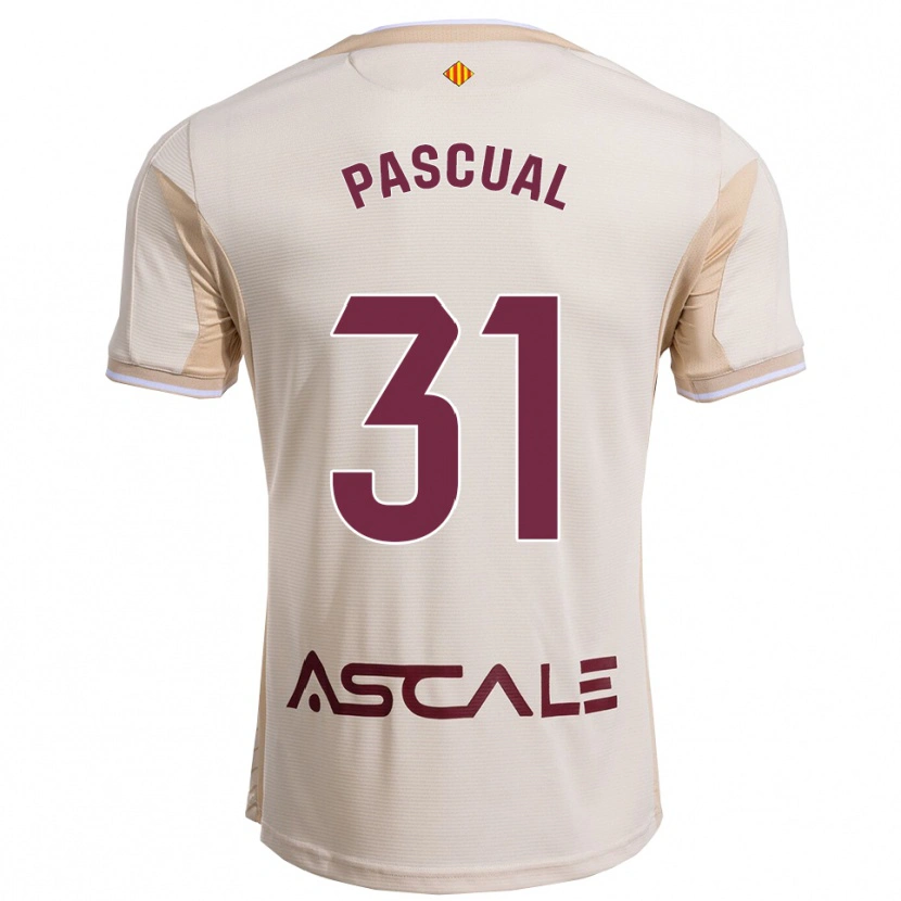 Danxen Criança Camisola Pablo Pascual #31 Branco Sujo Borgonha Alternativa 2025/26 Camisa