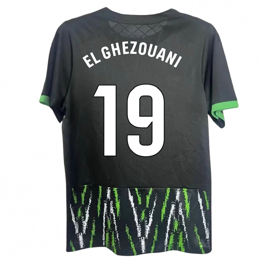 Danxen Criança Camisola Mourad El Ghezouani #19 Preto Verde Alternativa 2025/26 Camisa
