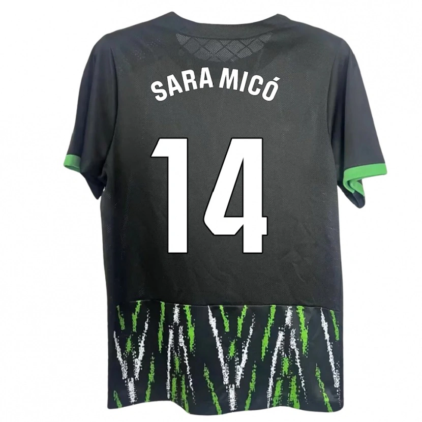 Danxen Criança Camisola Sara Micó Soler #14 Preto Verde Alternativa 2025/26 Camisa