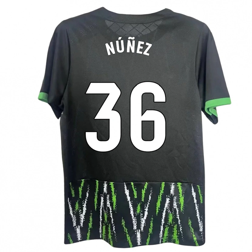 Danxen Criança Camisola Rafa Núñez #36 Preto Verde Alternativa 2025/26 Camisa