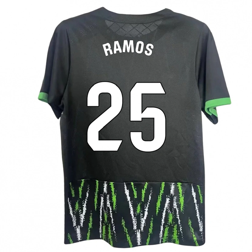 Danxen Criança Camisola Alejandro Ramos #25 Preto Verde Alternativa 2025/26 Camisa