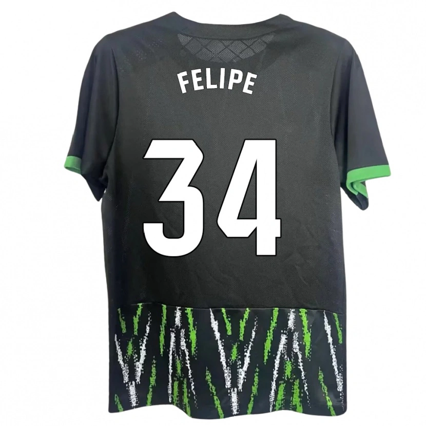 Danxen Criança Camisola Pablo Felipe #34 Preto Verde Alternativa 2025/26 Camisa
