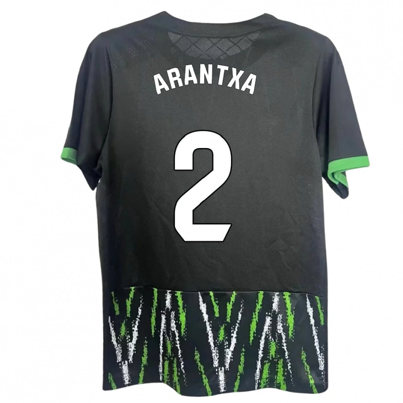 Danxen Criança Camisola Arantxa Perez Ochando #2 Preto Verde Alternativa 2025/26 Camisa