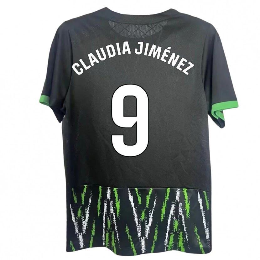 Danxen Criança Camisola Claudia Jiménez Gutiérrez #9 Preto Verde Alternativa 2025/26 Camisa