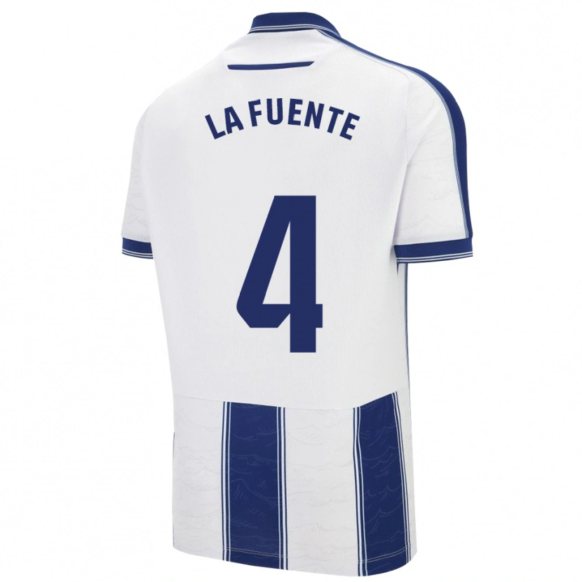 Danxen Criança Camisola Adrián De La Fuente #4 Azul Marinho Branco Alternativa 2025/26 Camisa