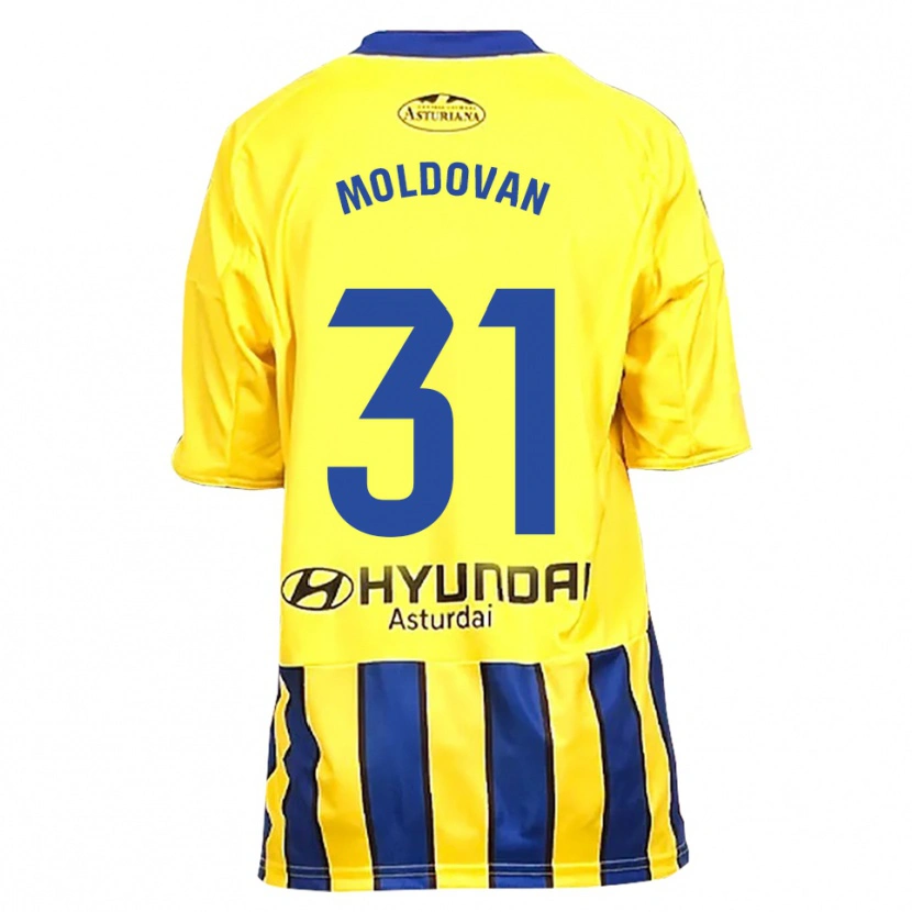 Danxen Criança Camisola Horațiu Moldovan #31 Amarelo Azul Alternativa 2025/26 Camisa