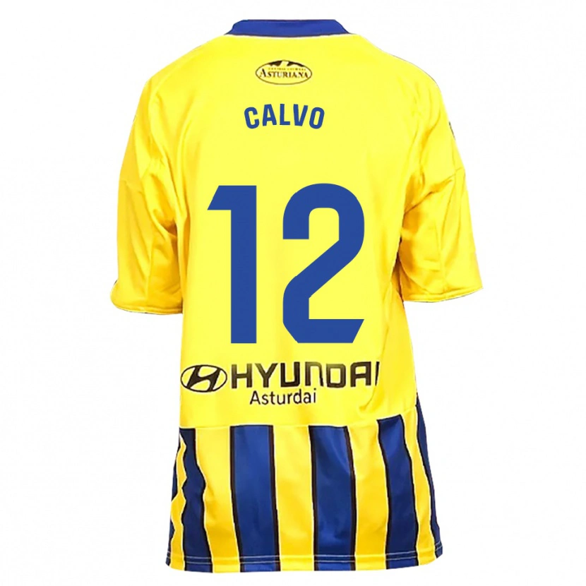 Danxen Criança Camisola Dani Calvo #12 Amarelo Azul Alternativa 2025/26 Camisa