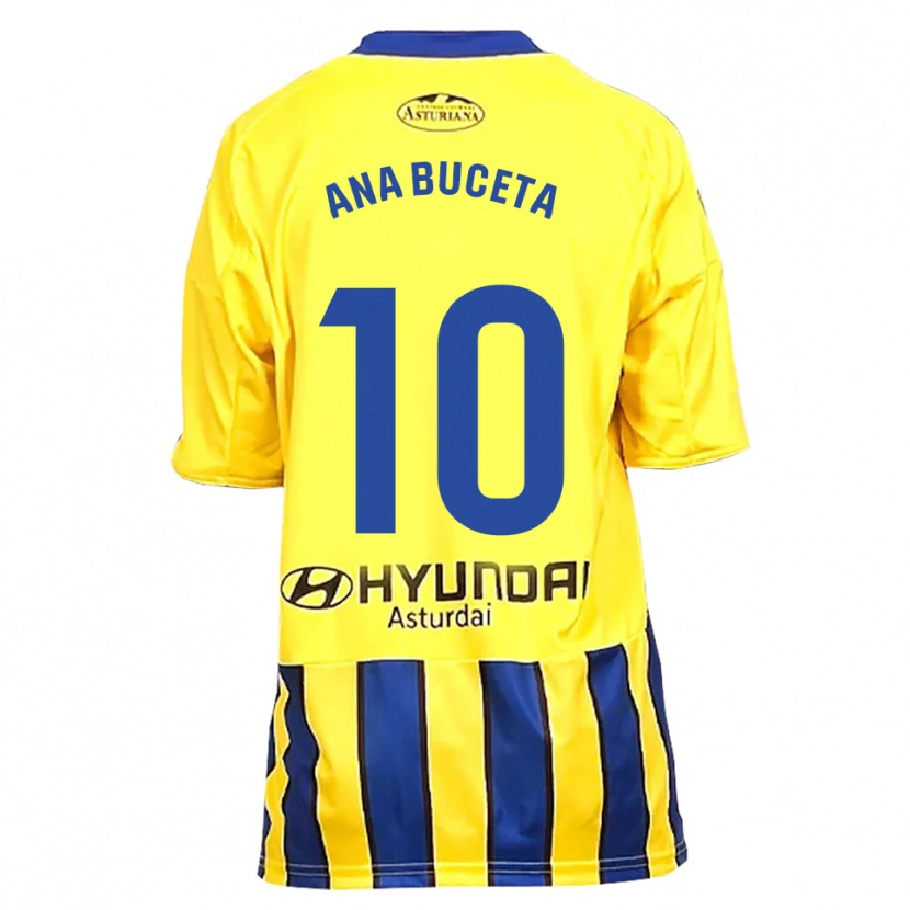 Danxen Criança Camisola Ana Buceta #10 Amarelo Azul Alternativa 2025/26 Camisa
