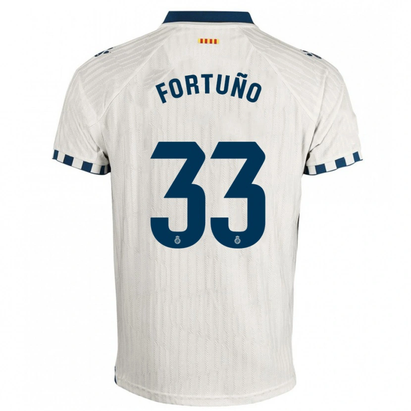 Danxen Criança Camisola Ángel Fortuño #33 Branco Azul Alternativa 2025/26 Camisa