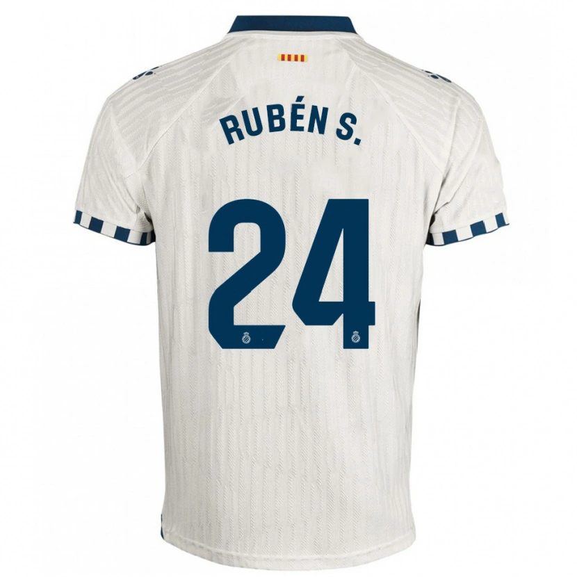 Danxen Criança Camisola Rubén Sánchez #24 Branco Azul Alternativa 2025/26 Camisa