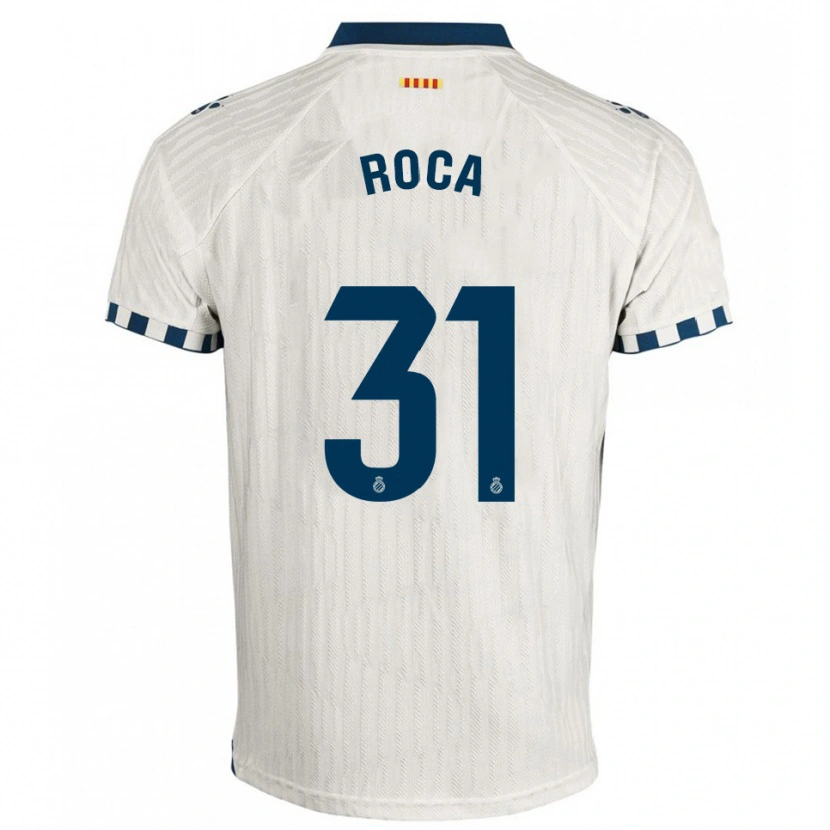Danxen Criança Camisola Antoniu Roca #31 Branco Azul Alternativa 2025/26 Camisa