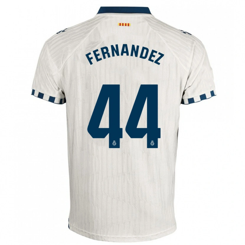 Danxen Criança Camisola Marcos Fernández #44 Branco Azul Alternativa 2025/26 Camisa