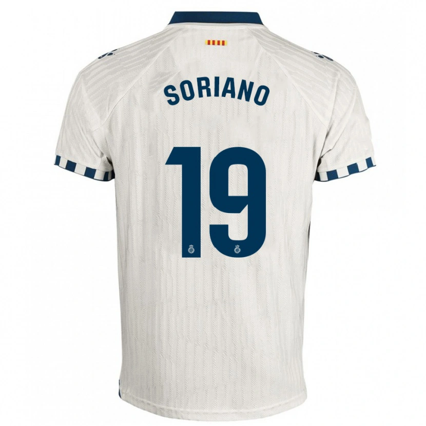 Danxen Criança Camisola Aarón Soriano #19 Branco Azul Alternativa 2025/26 Camisa