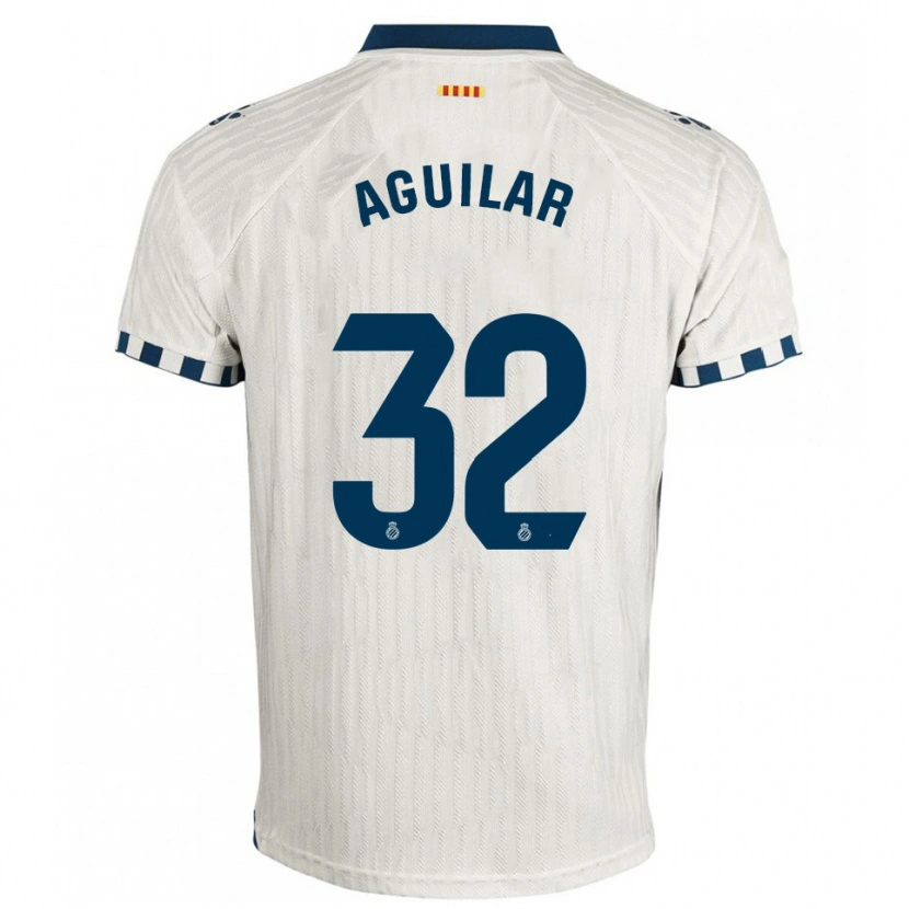 Danxen Criança Camisola Rubén Aguilar #32 Branco Azul Alternativa 2025/26 Camisa