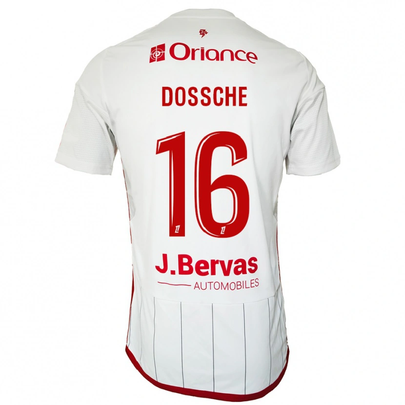 Danxen Criança Camisola Marvin Dossche #16 Branco Vermelho Alternativa 2025/26 Camisa