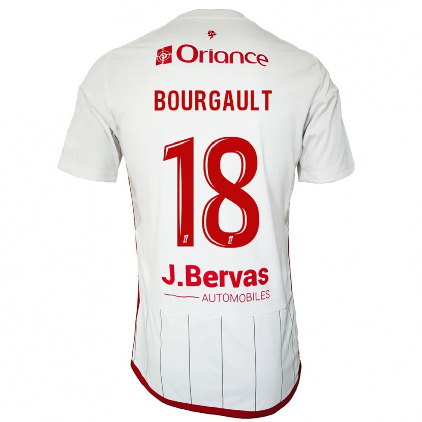 Danxen Criança Camisola Justin Bourgault #18 Branco Vermelho Alternativa 2025/26 Camisa