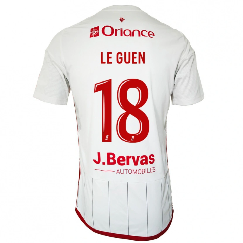 Danxen Criança Camisola Raphaël Le Guen #18 Branco Vermelho Alternativa 2025/26 Camisa