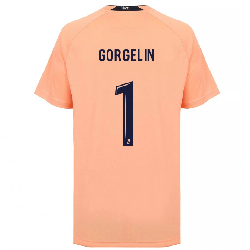 Danxen Criança Camisola Mathieu Gorgelin #1 Laranja Azul Marinho Alternativa 2025/26 Camisa