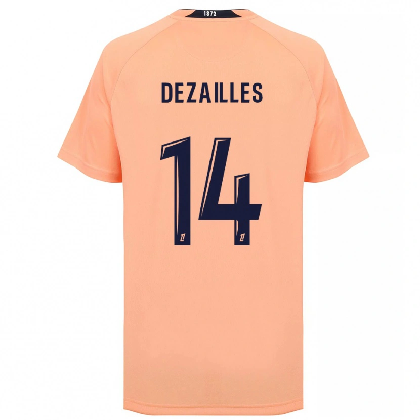 Danxen Criança Camisola Arsène Dezailles #14 Laranja Azul Marinho Alternativa 2025/26 Camisa