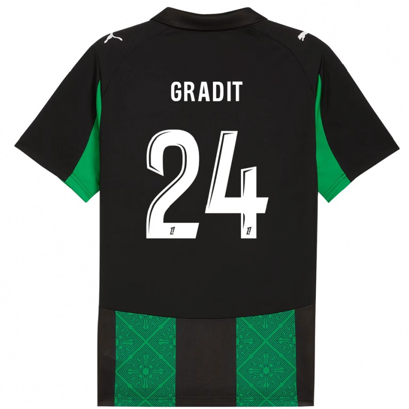 Danxen Criança Camisola Jonathan Gradit #24 Preto Verde Alternativa 2025/26 Camisa