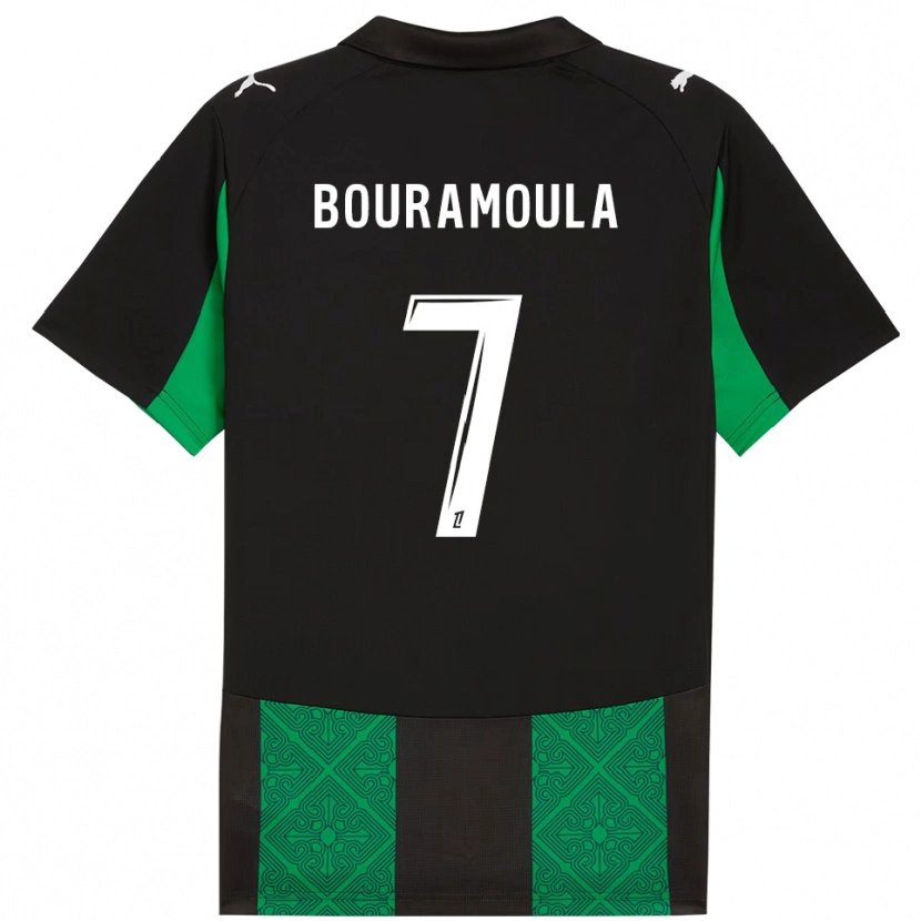 Danxen Criança Camisola Ilies Bouramoula #7 Preto Verde Alternativa 2025/26 Camisa