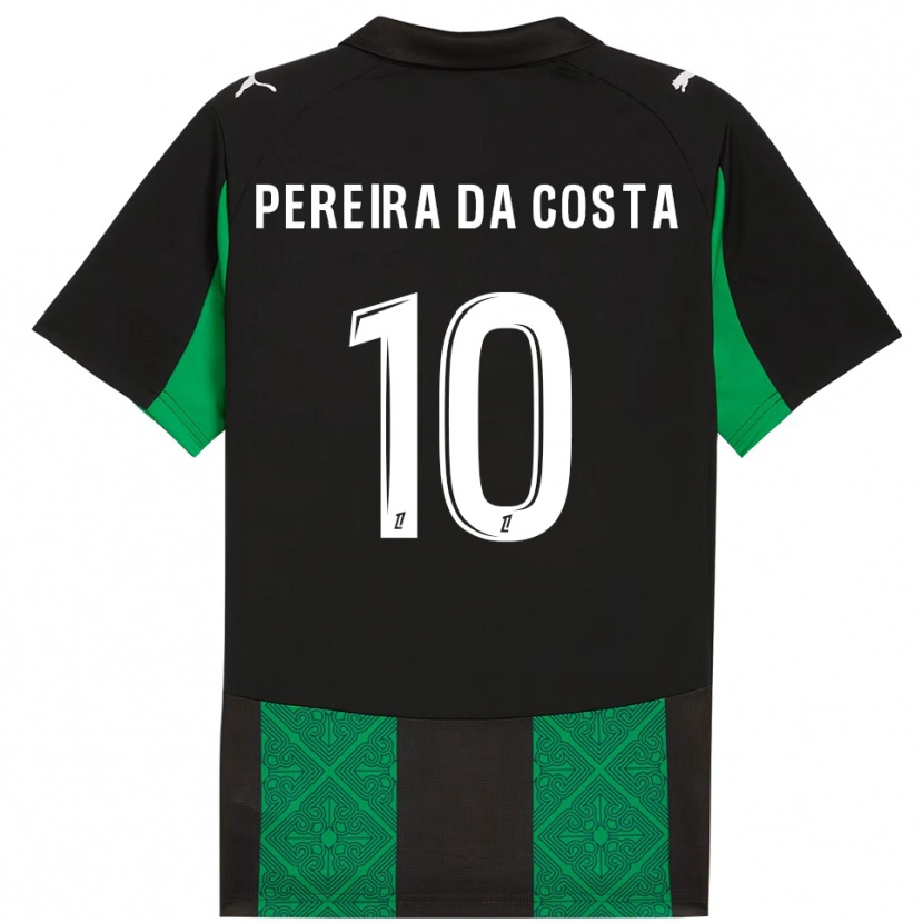 Danxen Criança Camisola David Pereira Da Costa #10 Preto Verde Alternativa 2025/26 Camisa