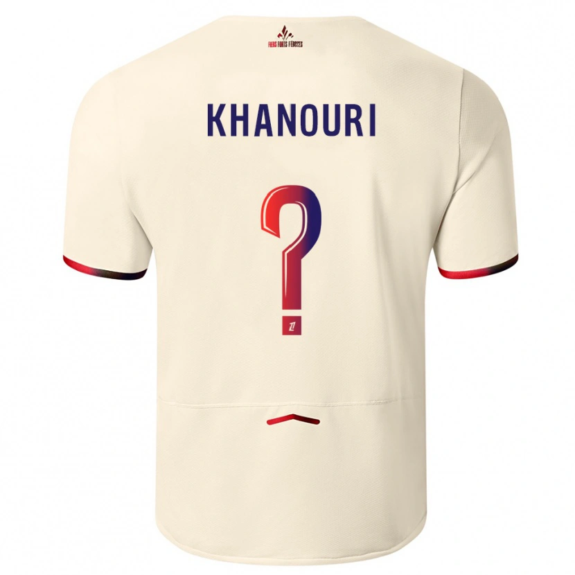 Danxen Criança Camisola Adam Khanouri #0 Branco Sujo Vermelho Alternativa 2025/26 Camisa