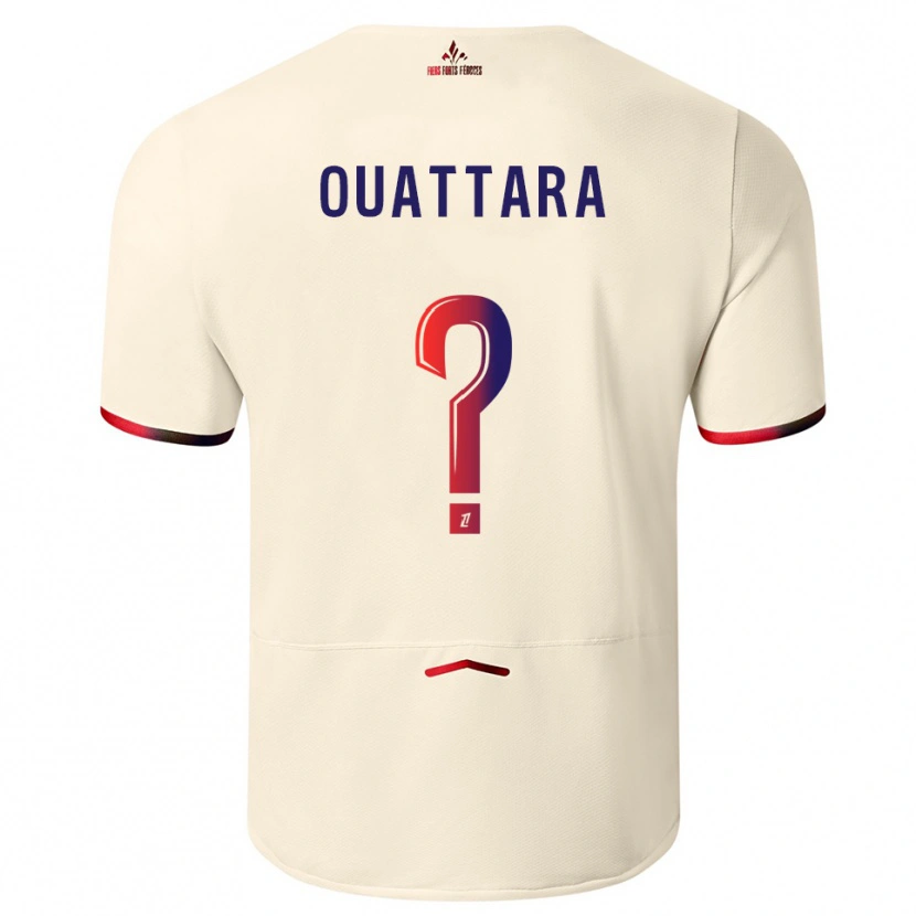 Danxen Criança Camisola Fadiga Ouattara #0 Branco Sujo Vermelho Alternativa 2025/26 Camisa