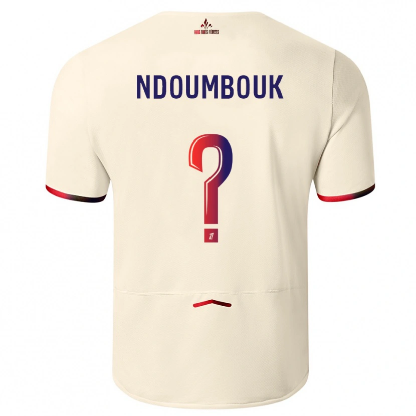 Danxen Criança Camisola Marlyse Ngo Ndoumbouk #0 Branco Sujo Vermelho Alternativa 2025/26 Camisa