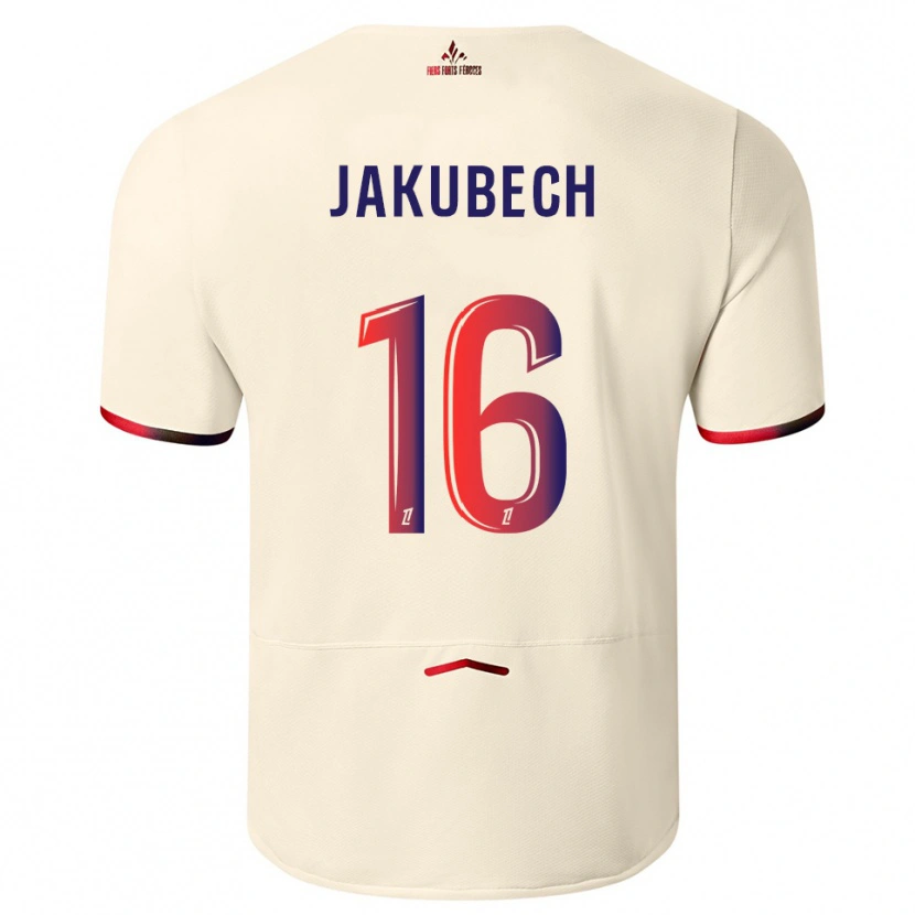 Danxen Criança Camisola Adam Jakubech #16 Branco Sujo Vermelho Alternativa 2025/26 Camisa