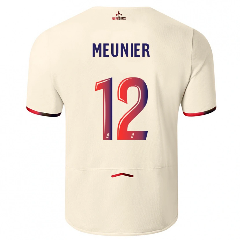 Danxen Criança Camisola Thomas Meunier #12 Branco Sujo Vermelho Alternativa 2025/26 Camisa