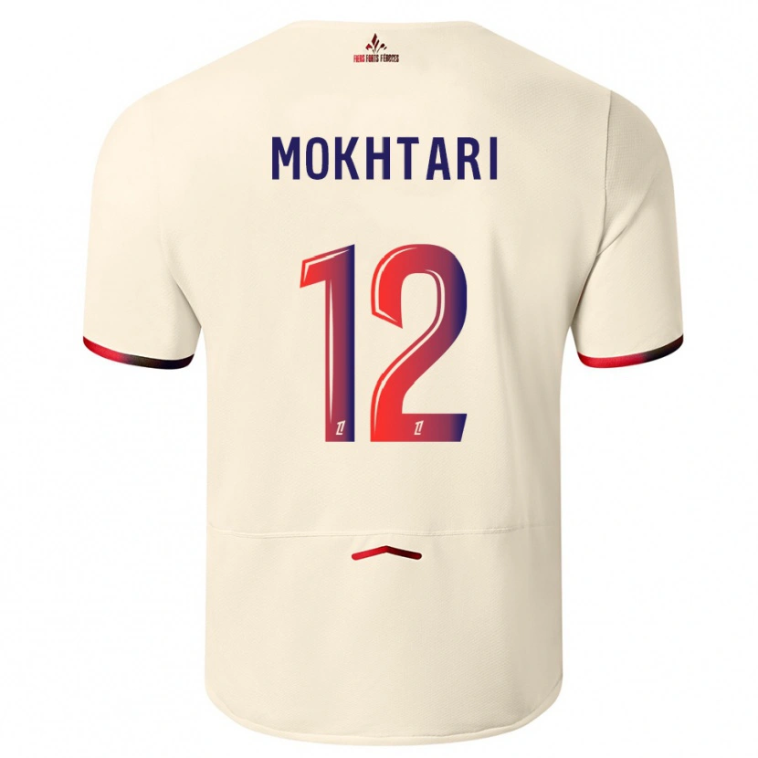 Danxen Criança Camisola Brahim Mokhtari #12 Branco Sujo Vermelho Alternativa 2025/26 Camisa