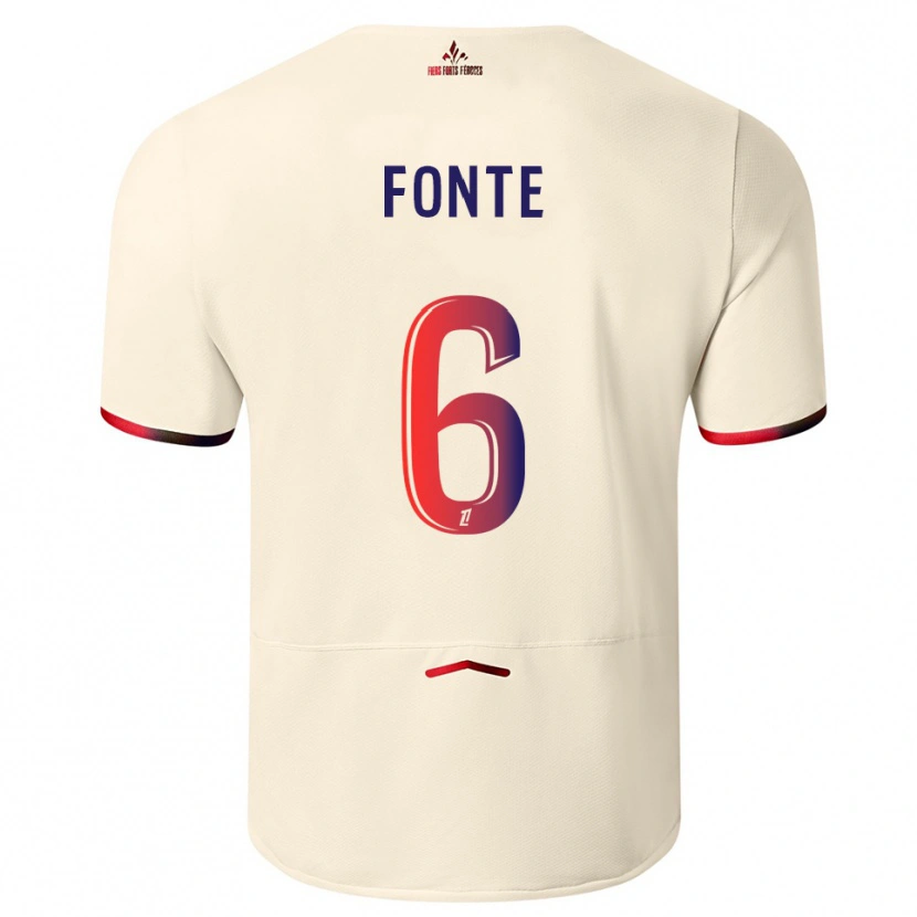 Danxen Criança Camisola Jose Fonte #6 Branco Sujo Vermelho Alternativa 2025/26 Camisa
